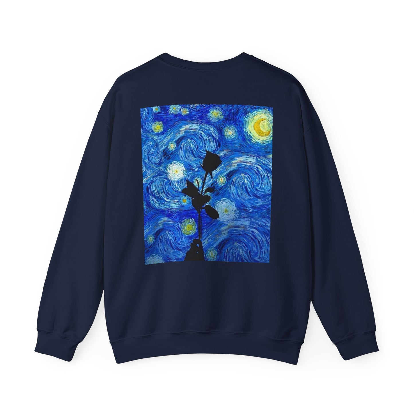 Calm Is a Weapon Sweatshirt — Starry Night Rose Graphic Crewneck