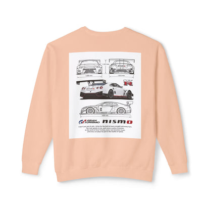 Racing Blueprint Crewneck Sweatshirt — NISMO GT-R Technical Sketch Back