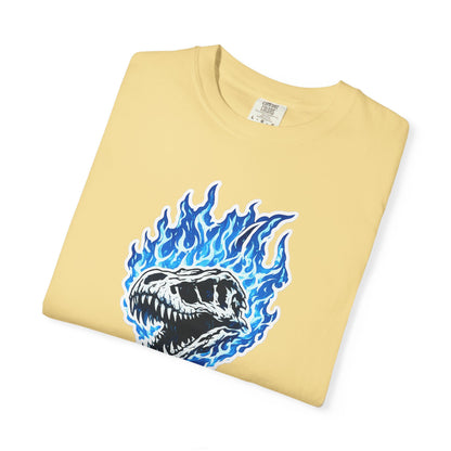 Blue Flame Dino Skull T-Shirt