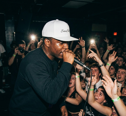 Flat Bill Snapback Hat — "Send help" Script Embroidered Cap