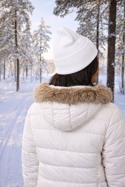 Daisy Embroidered Cuffed Beanie