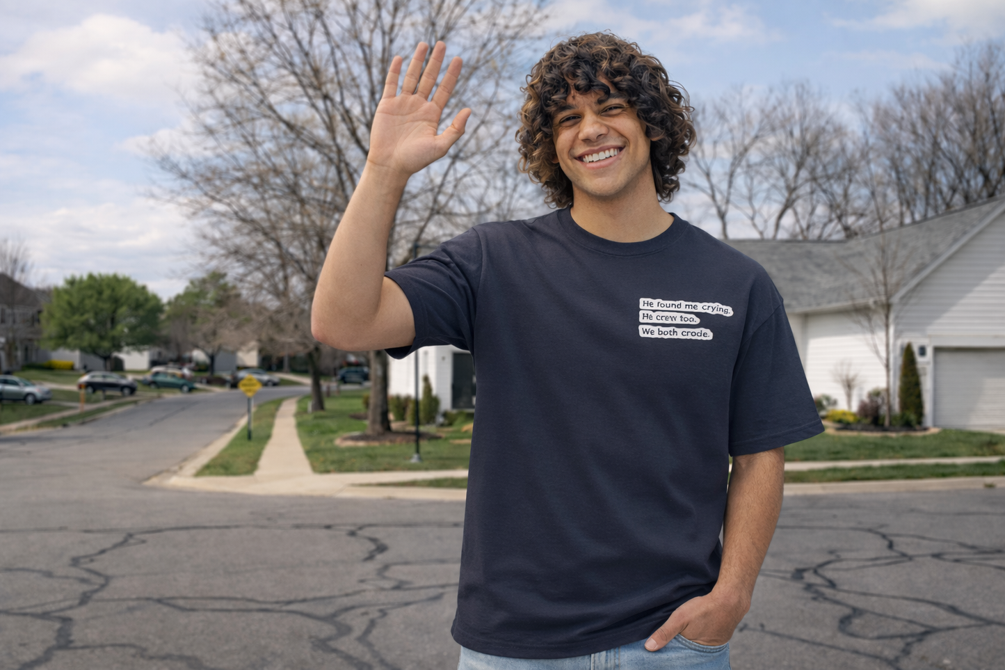 We both cried Minimalist White Boxy Tee