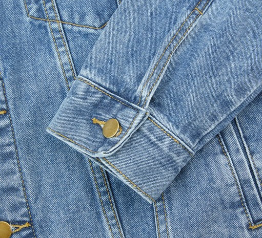 Denim Jacket — Striped Cross Back Graphic