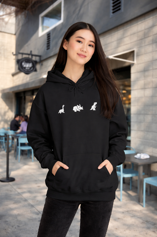 Minimal Dinosaur Trio Hoodie