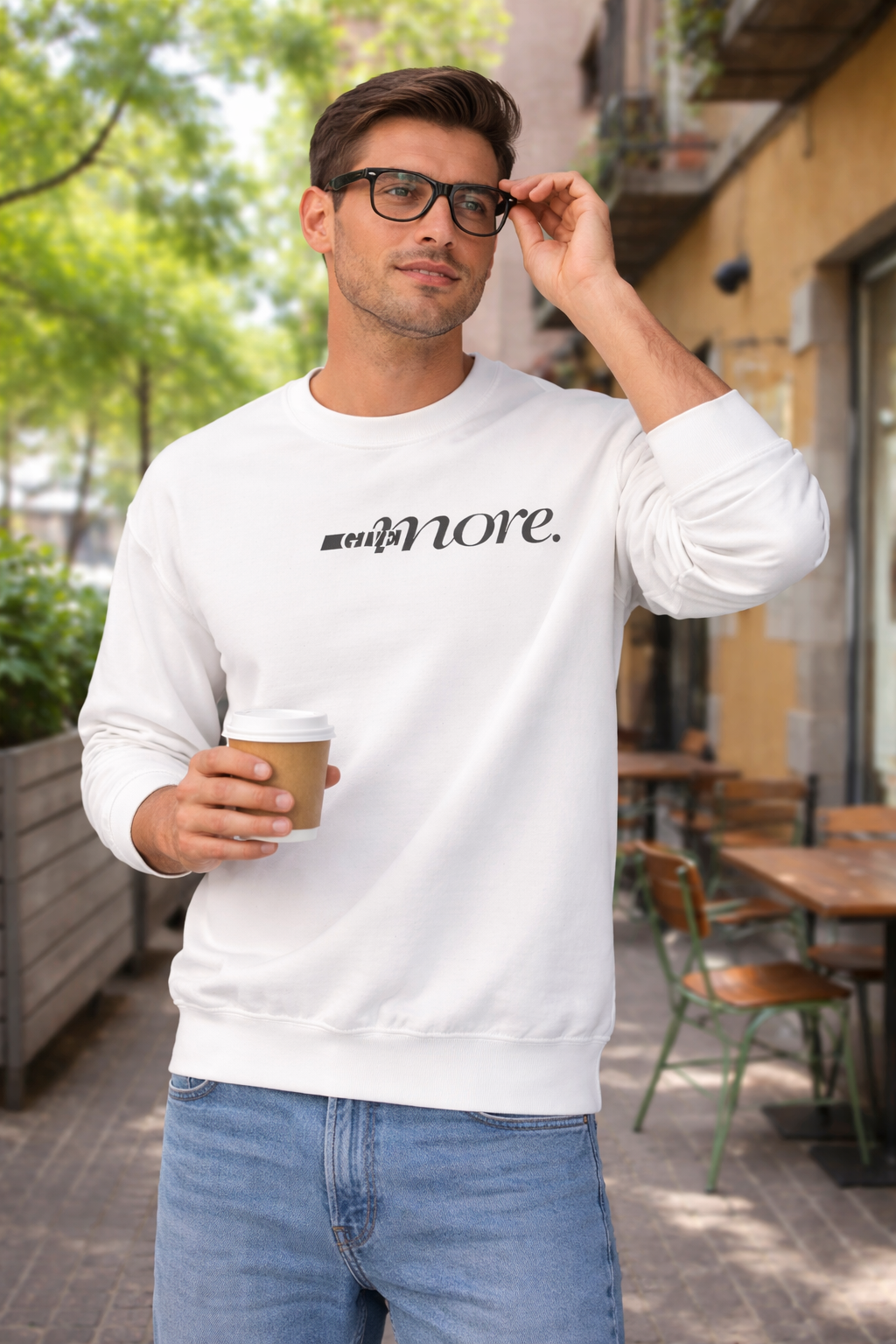 Minimal "Give More."  Crewneck Sweatshirt