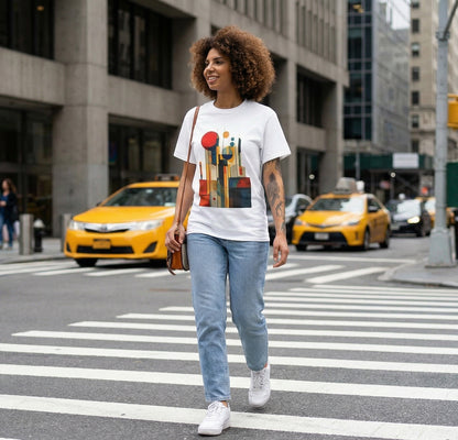 Abstract Geometric Cityscape T-Shirt