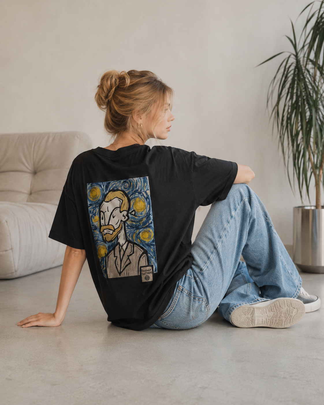Van Gogh Starry Night Portrait T-Shirt