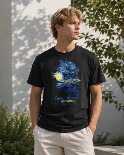 Chase Wonder 'Live Fully' Starry Night Graphic Tee