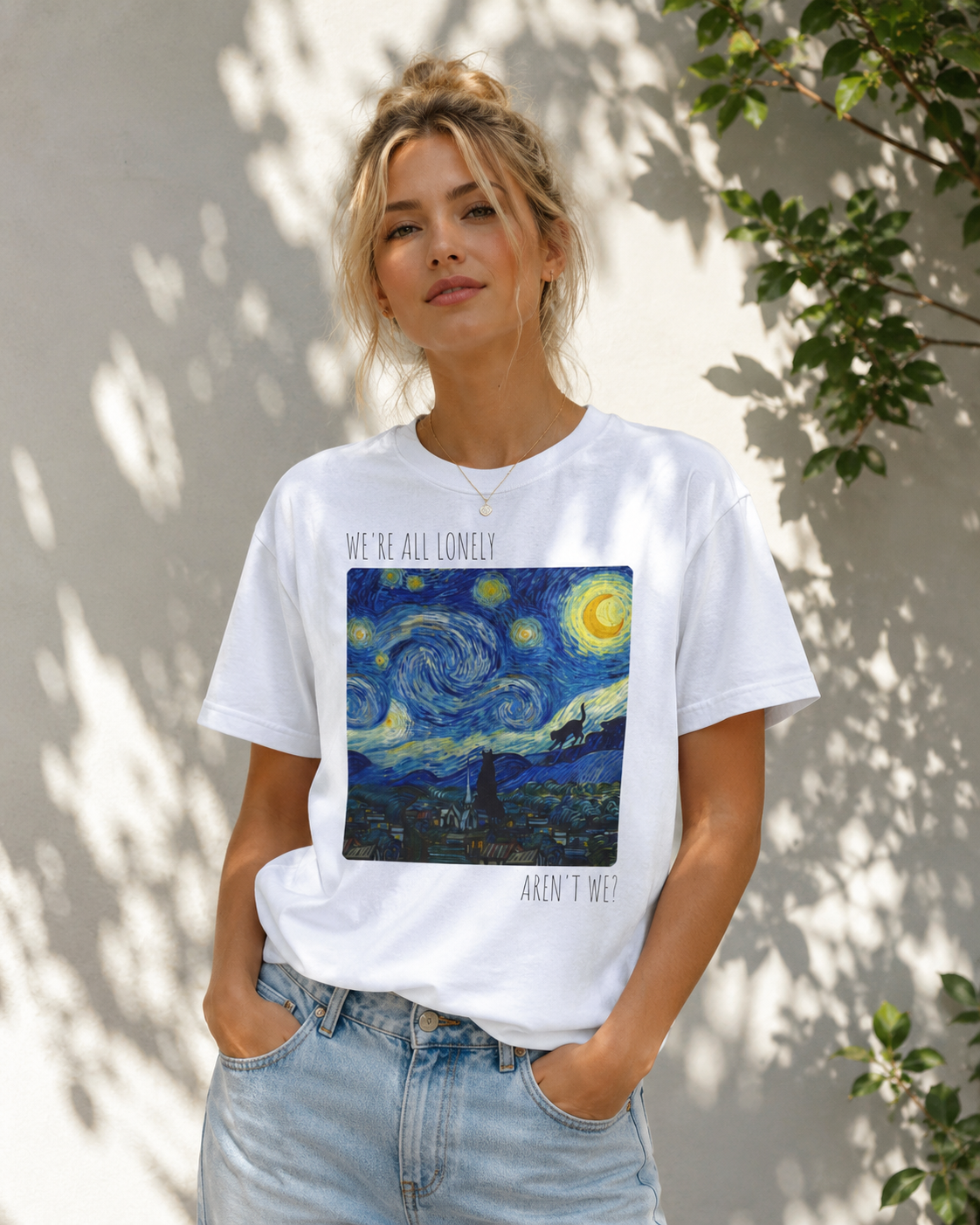 'We Are All Lonely' Vintage Van Gogh Style T-Shirt