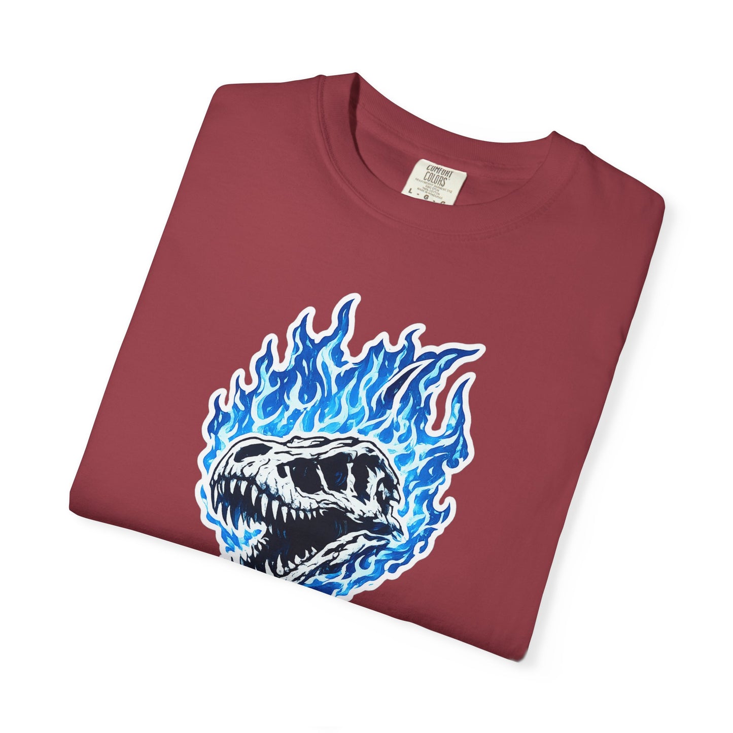 Blue Flame Dino Skull T-Shirt