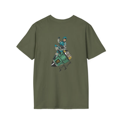Helldriver Lucy Liberty T-Shirt — Retro Watersport Illustration ("Live Fast, Stay Salty")