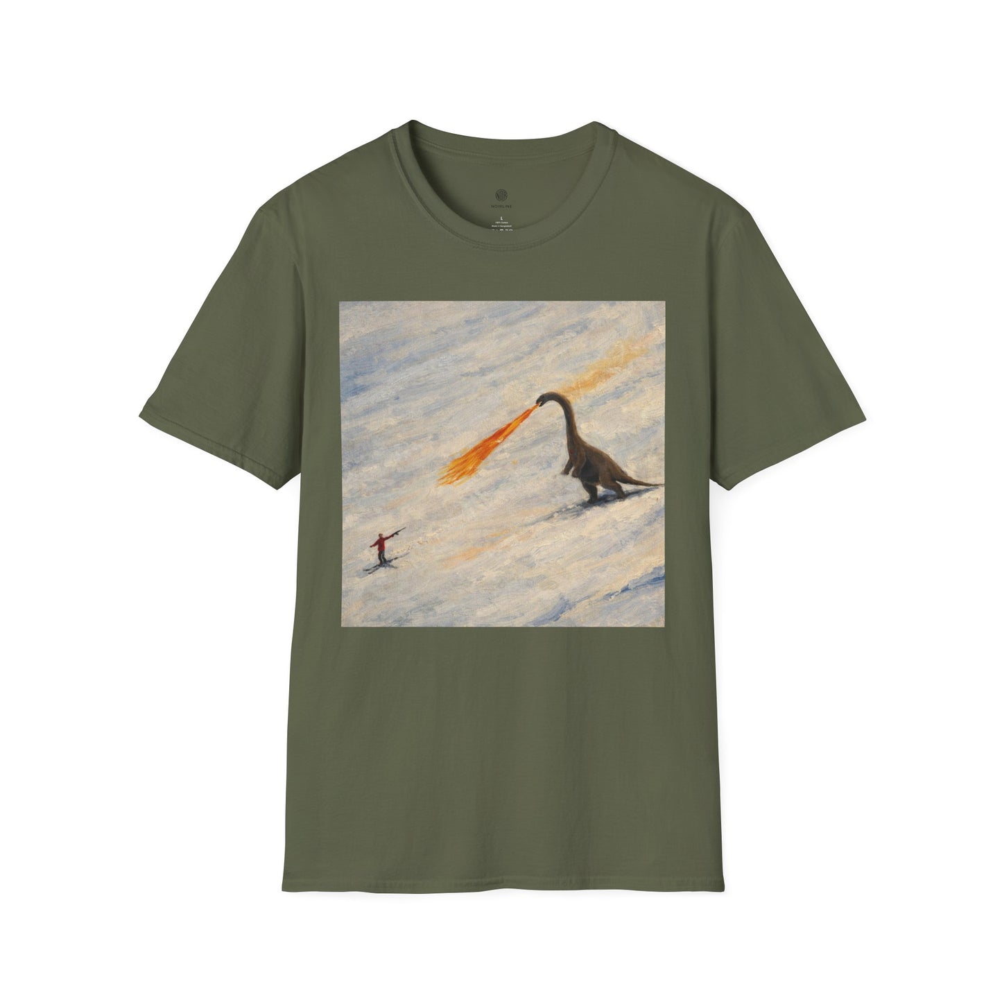 Whimsical Fire-Breathing dinosaur T-Shirt