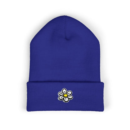 Daisy Embroidered Cuffed Beanie