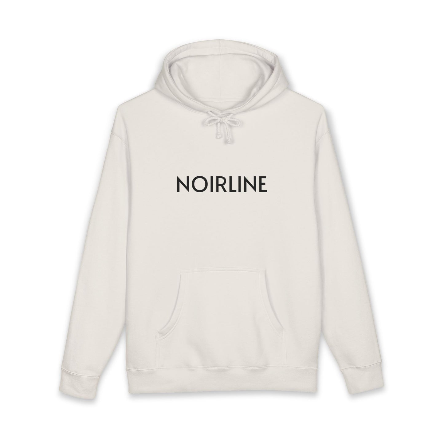 Noirline Hoodie — White Graphic Hoodie with 'NOIRLINE' Front Text