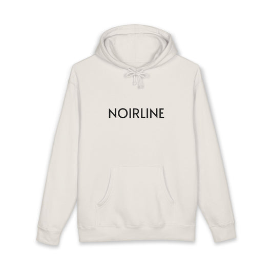 Noirline Hoodie — White Graphic Hoodie with 'NOIRLINE' Front Text