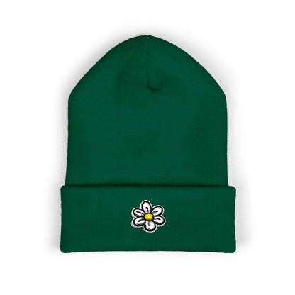 Daisy Embroidered Cuffed Beanie