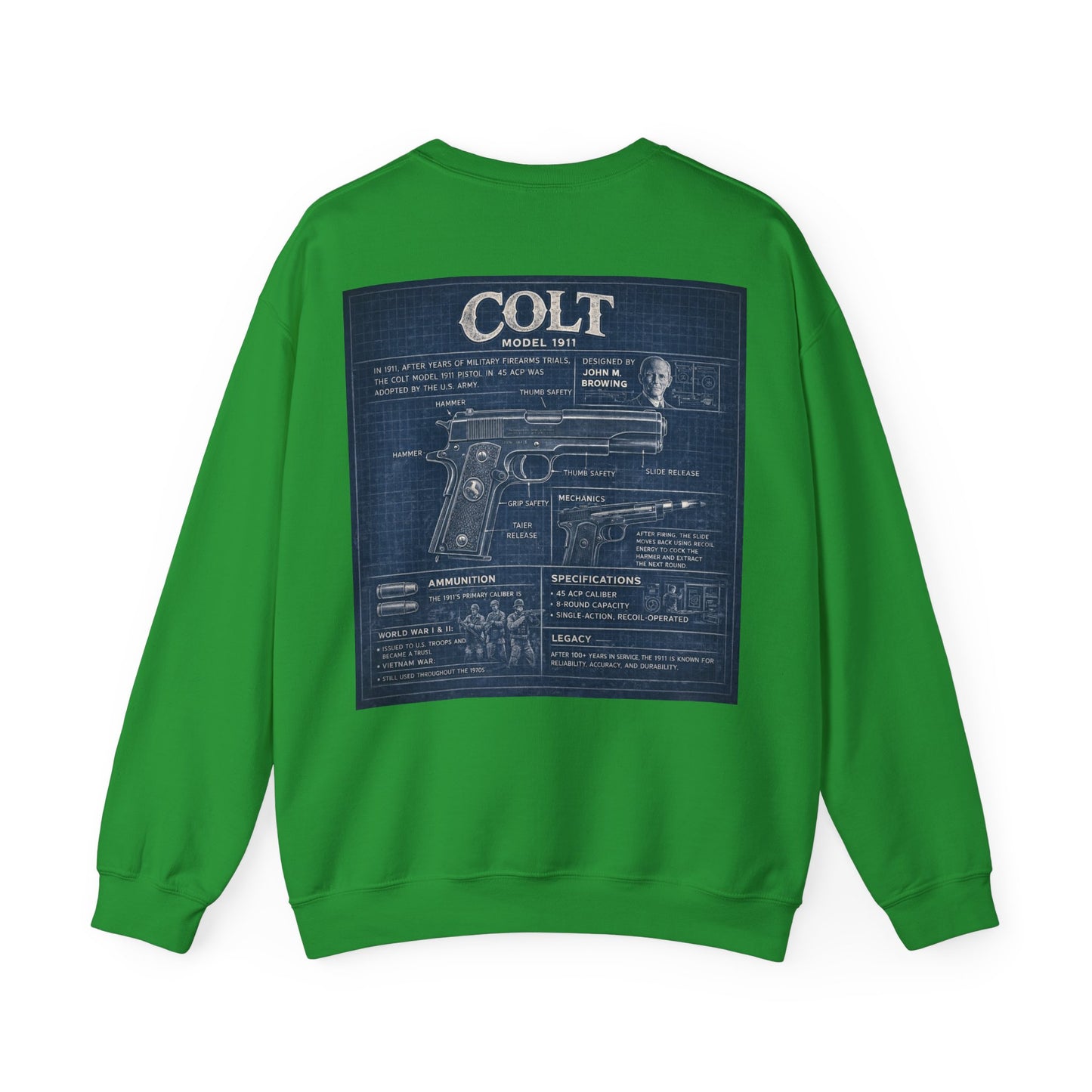 Colt 1911 Blueprint Crewneck Sweatshirt