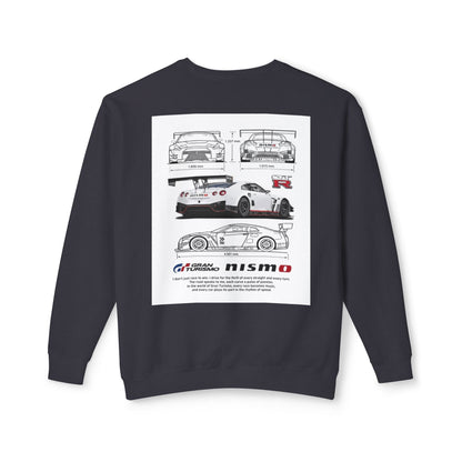 Racing Blueprint Crewneck Sweatshirt — NISMO GT-R Technical Sketch Back