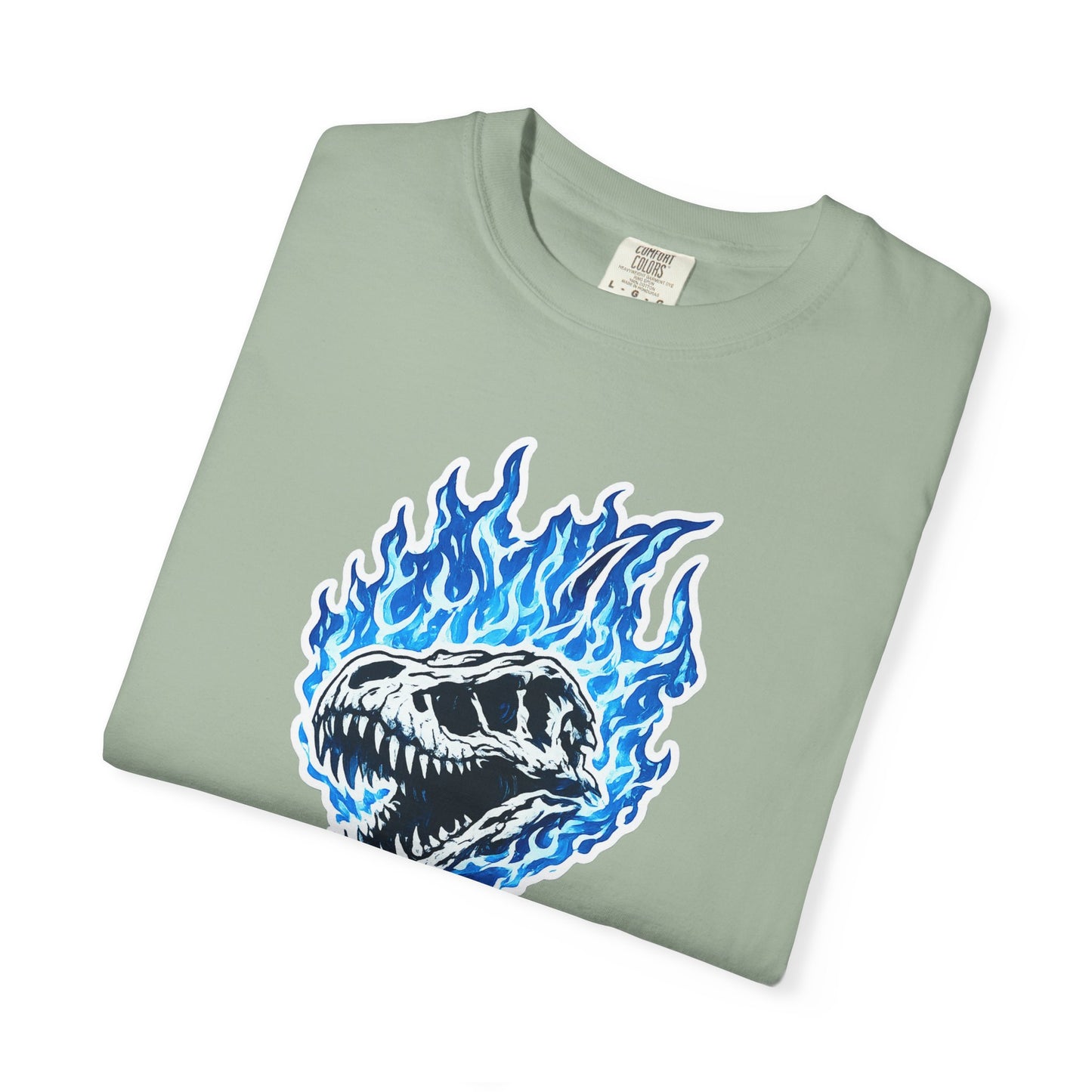 Blue Flame Dino Skull T-Shirt