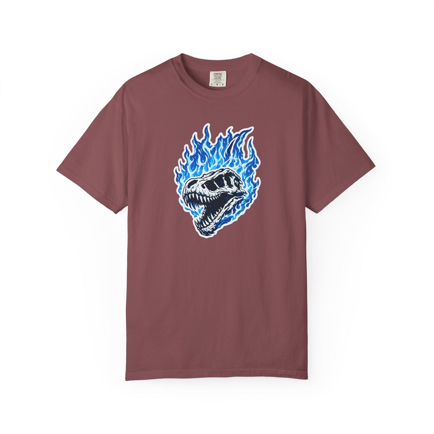Blue Flame Dino Skull T-Shirt