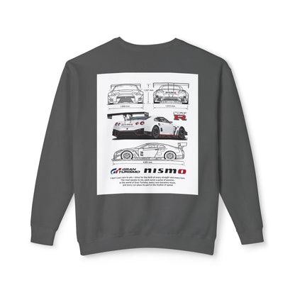 Racing Blueprint Crewneck Sweatshirt — NISMO GT-R Technical Sketch Back