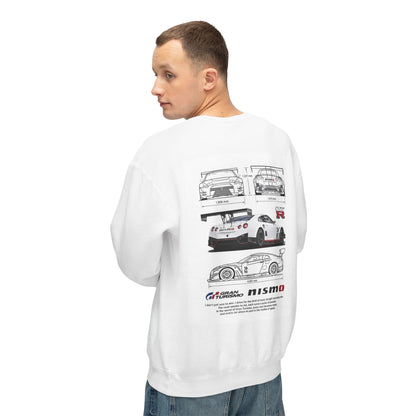 Racing Blueprint Crewneck Sweatshirt — NISMO GT-R Technical Sketch Back