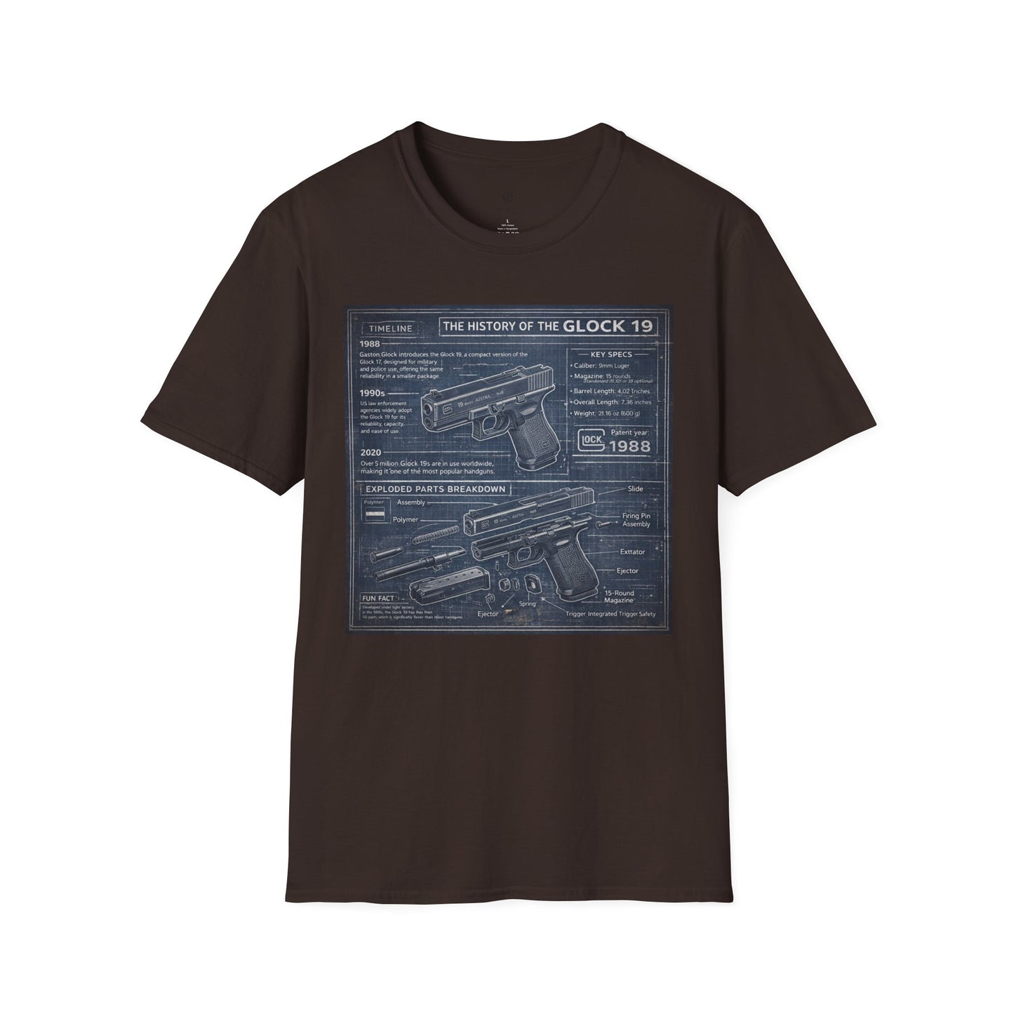 Glock 19 Blueprint T-Shirt