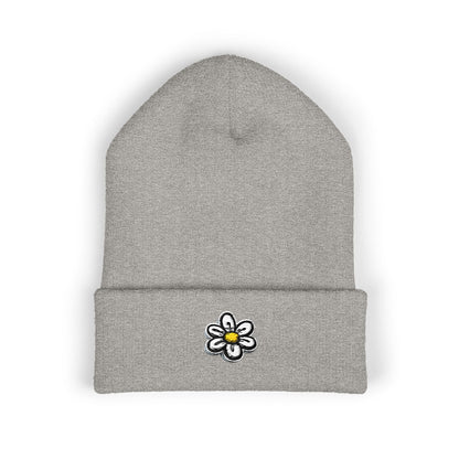 Daisy Embroidered Cuffed Beanie