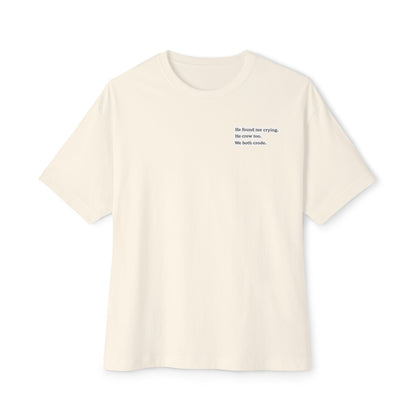 We both cried Minimalist White Boxy Tee