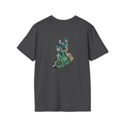 Helldriver Lucy Liberty T-Shirt — Retro Watersport Illustration ("Live Fast, Stay Salty")