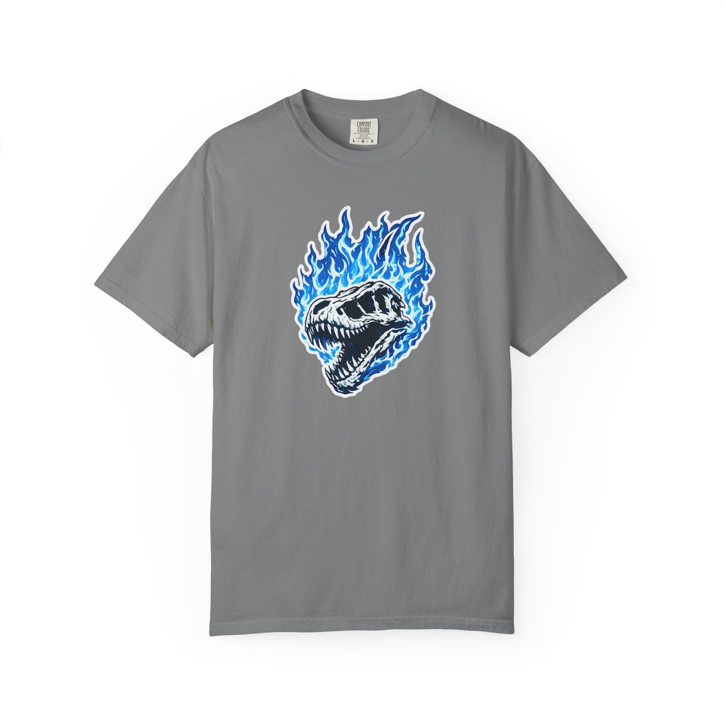 Blue Flame Dino Skull T-Shirt