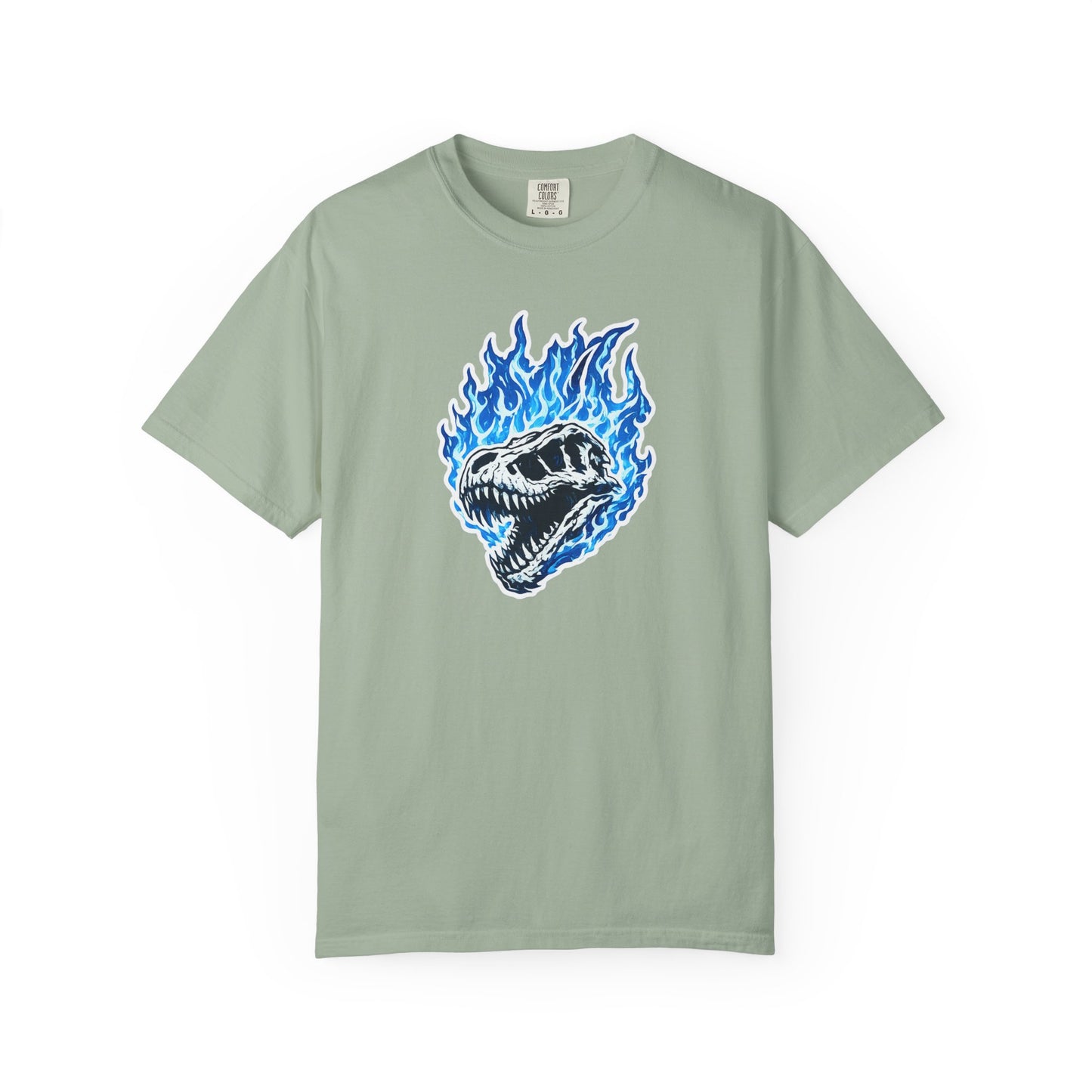 Blue Flame Dino Skull T-Shirt