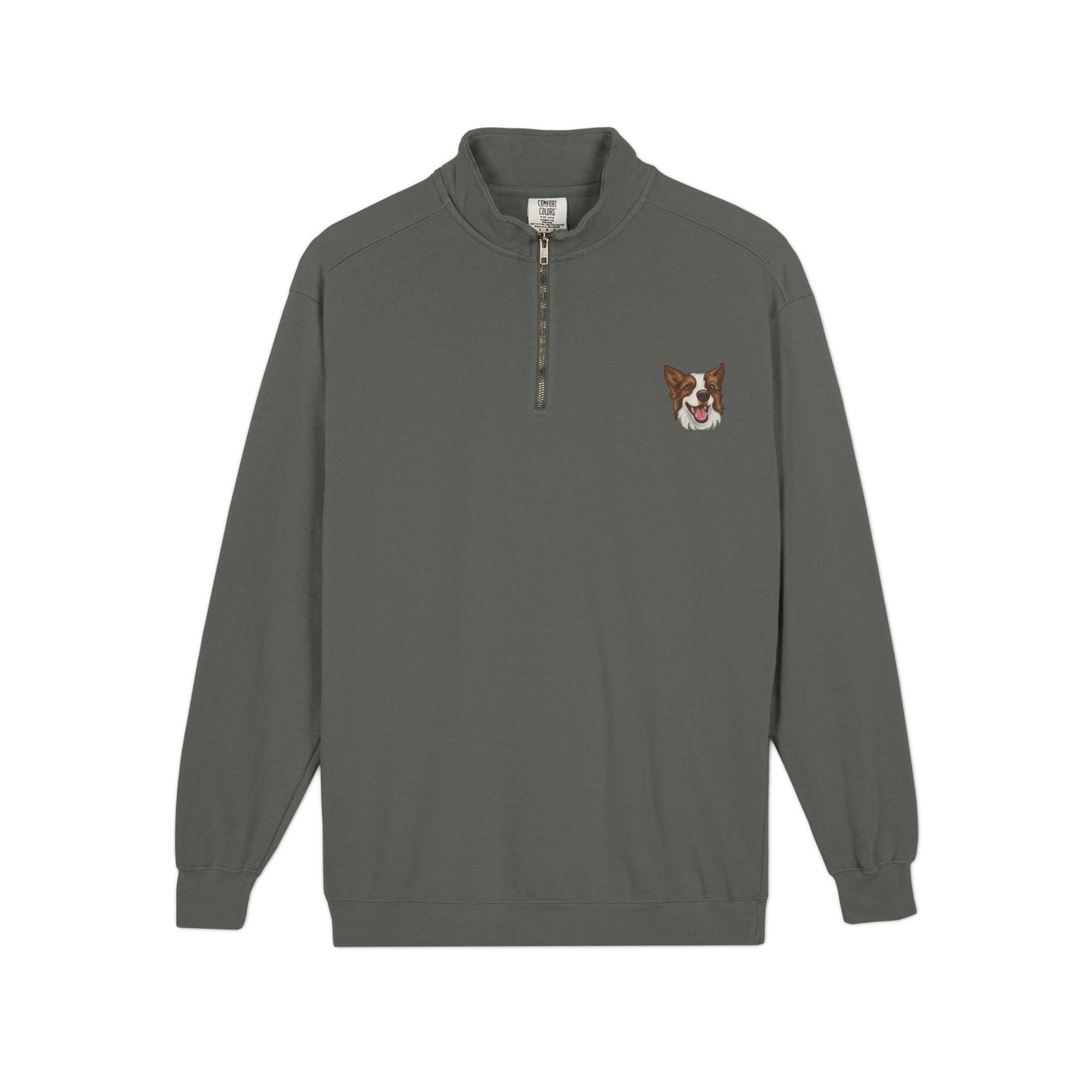 Embroidered Australian Shepherd Quarter‑Zip Sweatshirt — Cozy Dog Lover Pullover