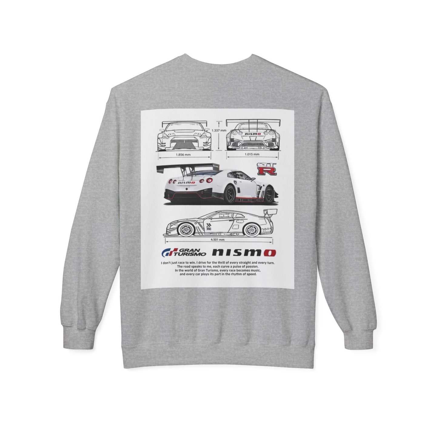 NISMO GT-R Illustration Crewneck Sweatshirt — "I don't chase trophies, I chase the feeling"