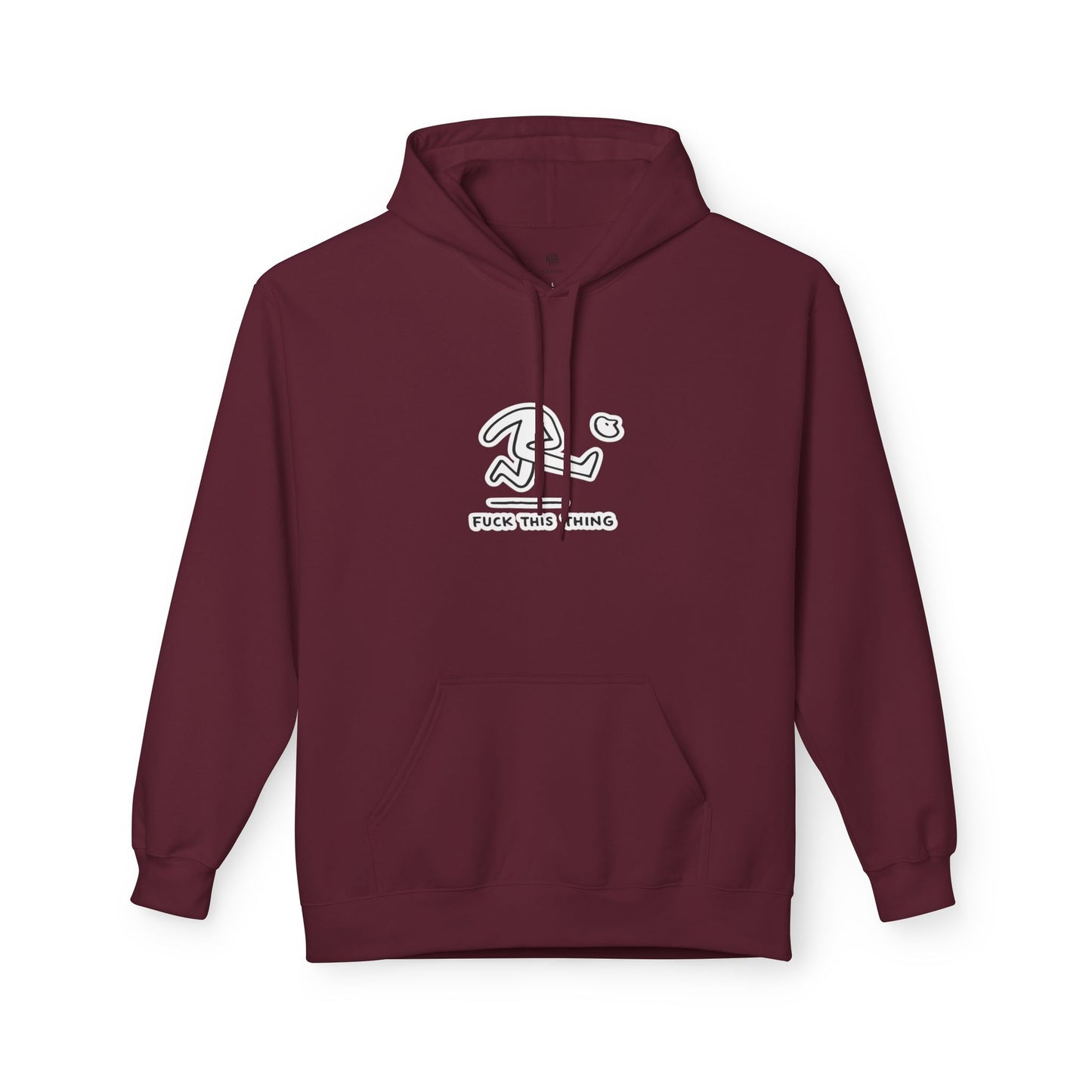 Minimalist Stick Figure Hoodie "Fuck This Thing"