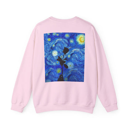 Calm Is a Weapon Sweatshirt — Starry Night Rose Graphic Crewneck