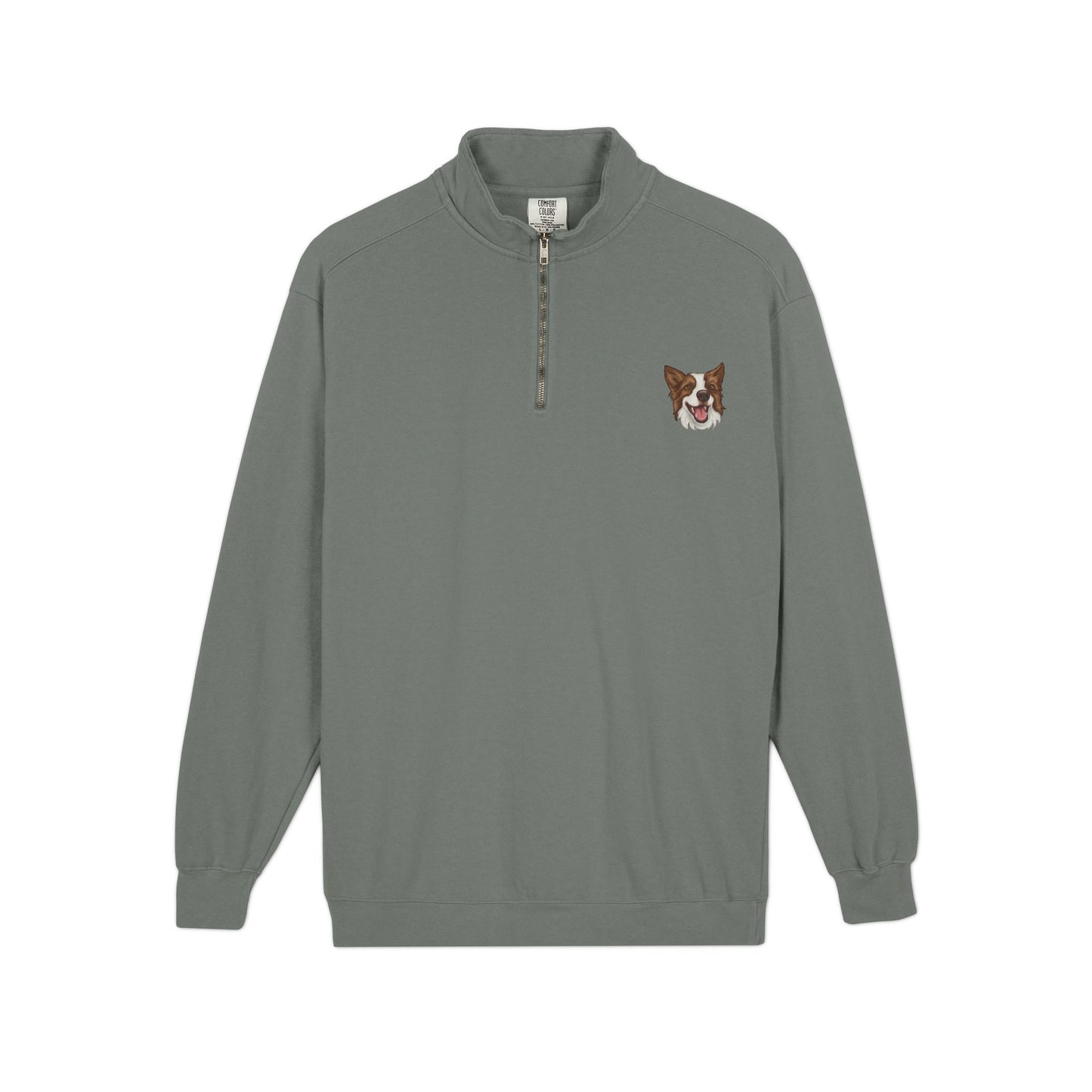 Embroidered Australian Shepherd Quarter‑Zip Sweatshirt — Cozy Dog Lover Pullover