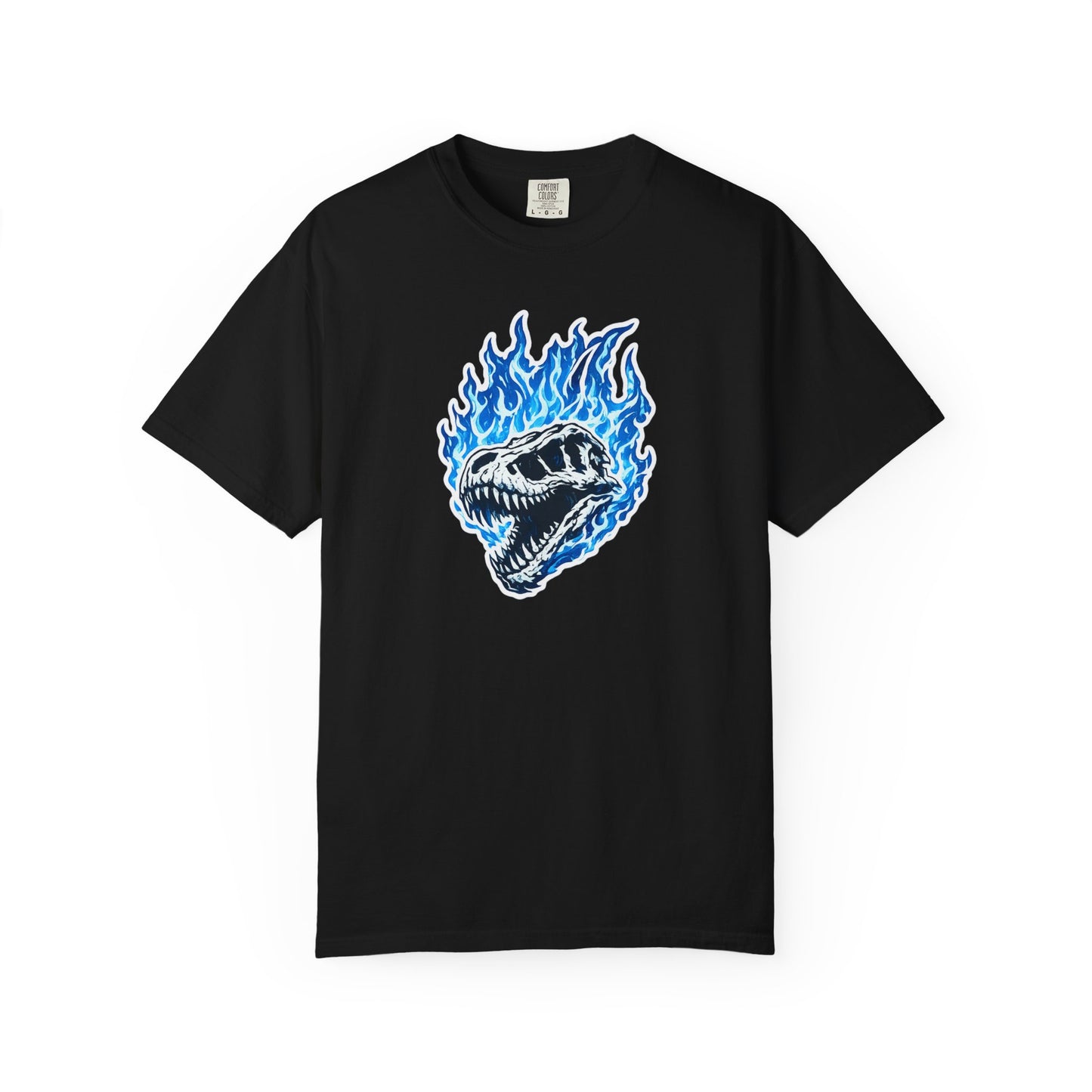 Blue Flame Dino Skull T-Shirt