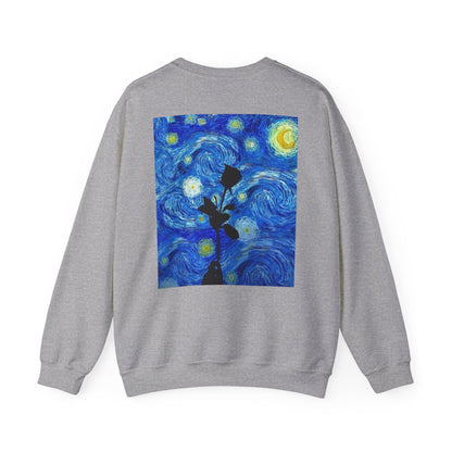 Calm Is a Weapon Sweatshirt — Starry Night Rose Graphic Crewneck