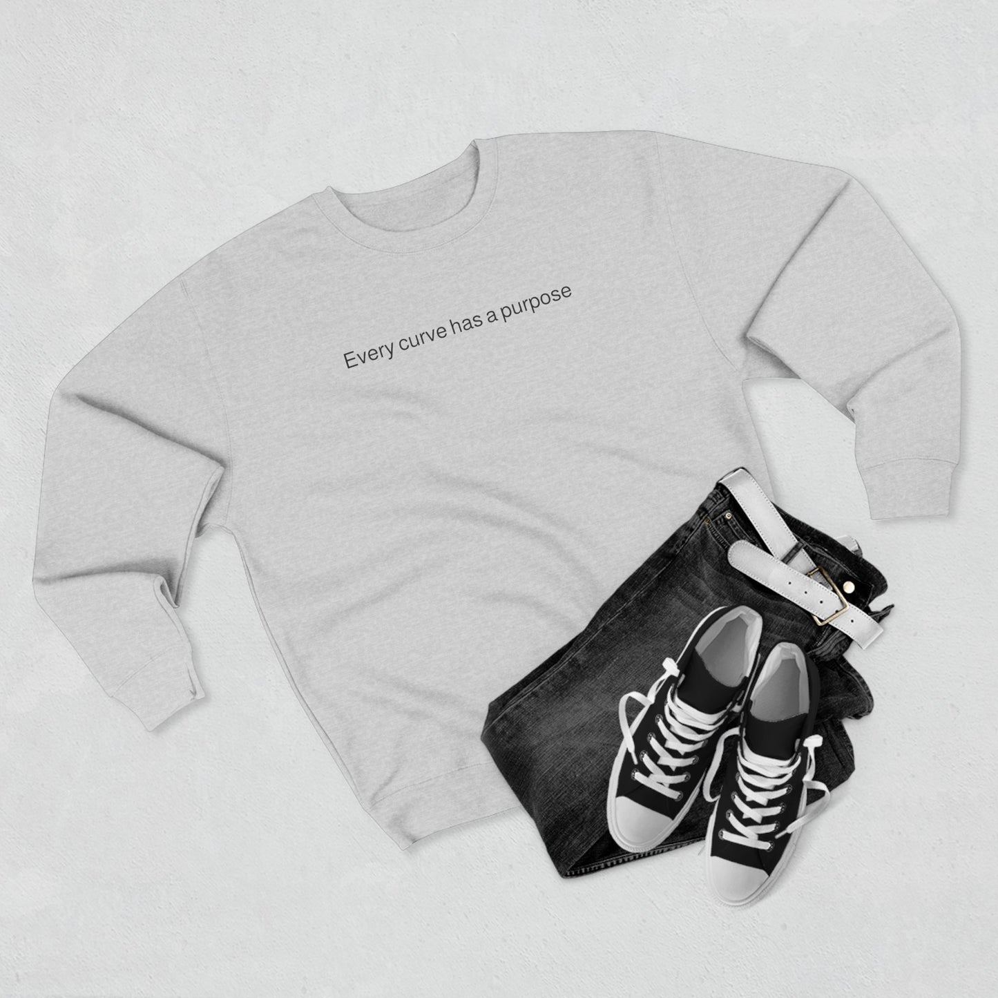 Porsche Pink Poster Crewneck Sweatshirt — "Every curve has a purpose"