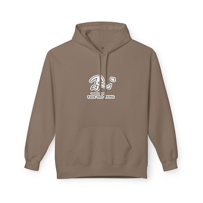 Minimalist Stick Figure Hoodie "Fuck This Thing"
