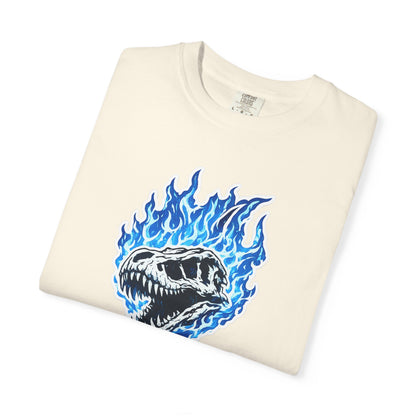 Blue Flame Dino Skull T-Shirt