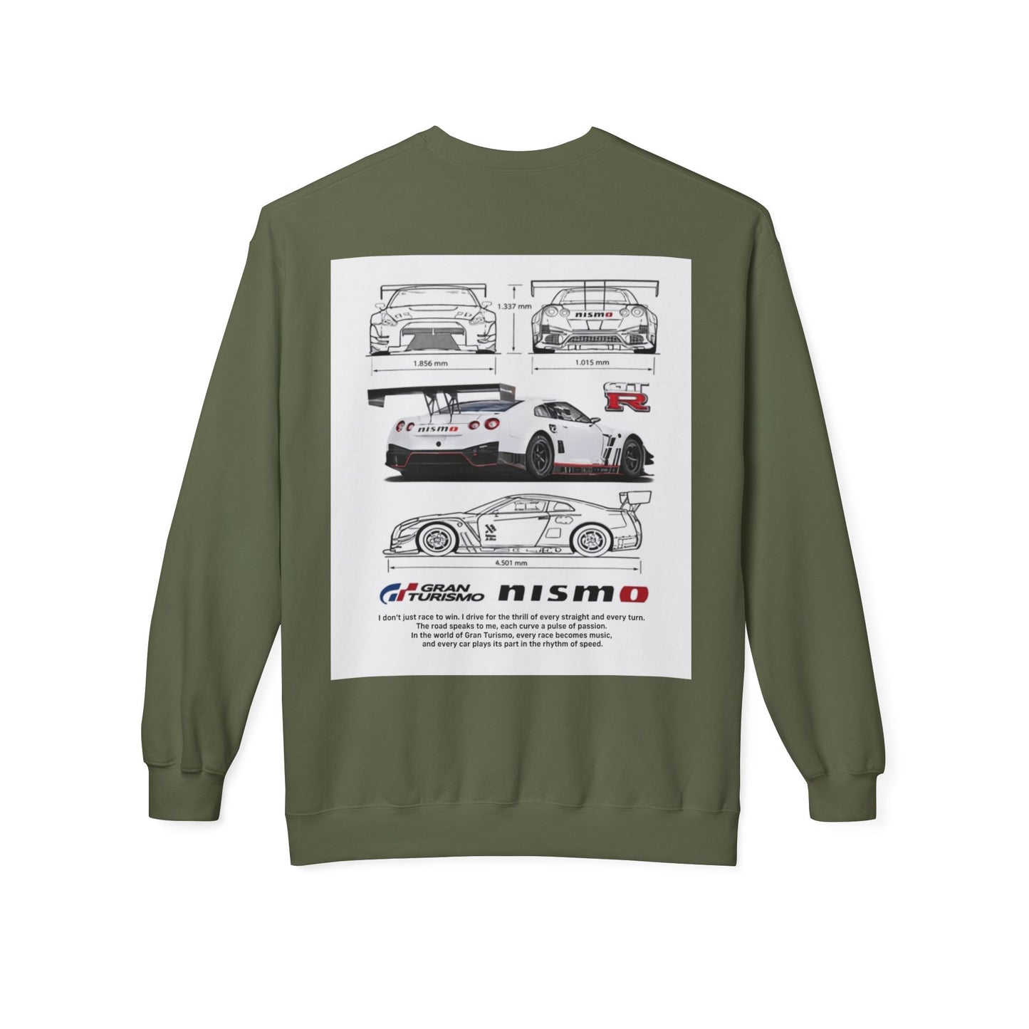 NISMO GT-R Illustration Crewneck Sweatshirt — "I don't chase trophies, I chase the feeling"