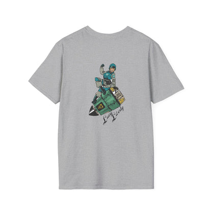 Helldriver Lucy Liberty T-Shirt — Retro Watersport Illustration ("Live Fast, Stay Salty")