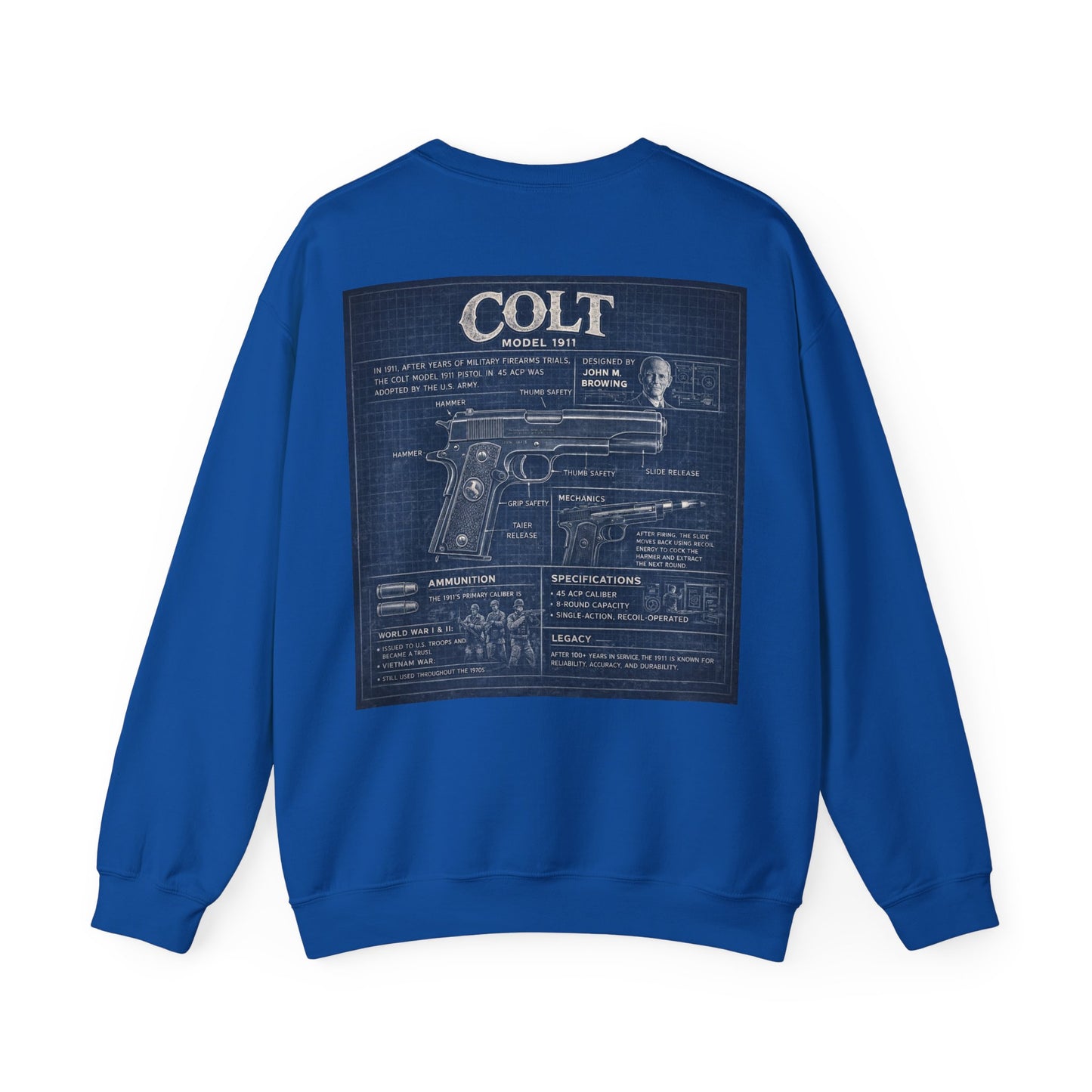 Colt 1911 Blueprint Crewneck Sweatshirt