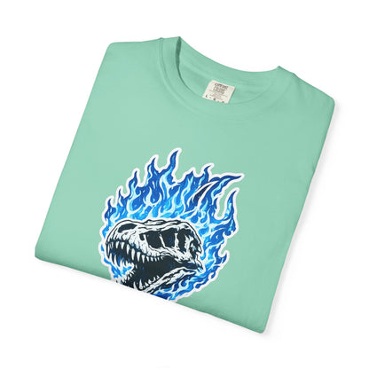 Blue Flame Dino Skull T-Shirt