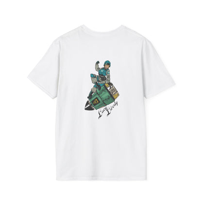 Helldriver Lucy Liberty T-Shirt — Retro Watersport Illustration ("Live Fast, Stay Salty")