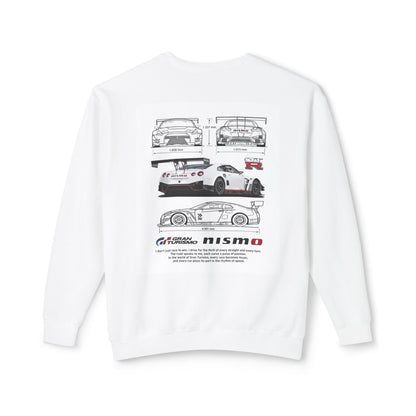 Racing Blueprint Crewneck Sweatshirt — NISMO GT-R Technical Sketch Back