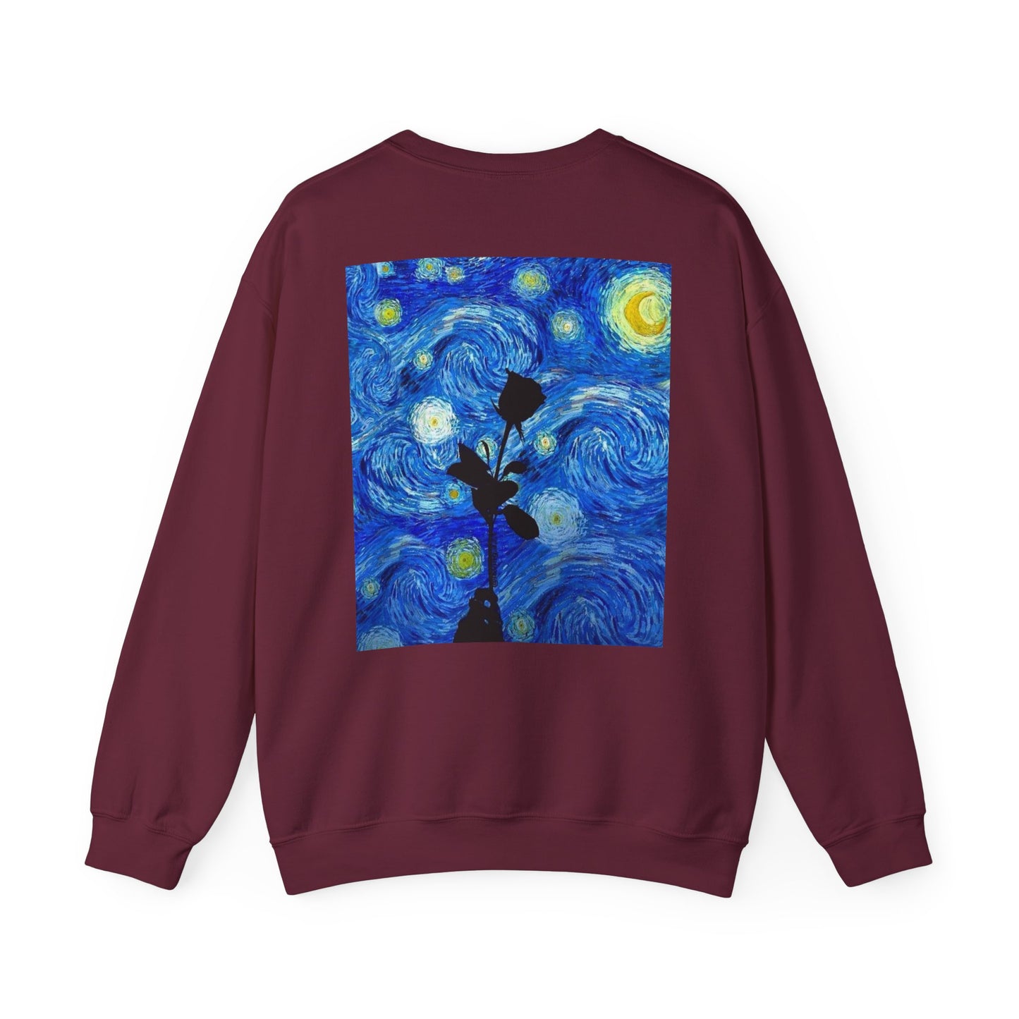 Calm Is a Weapon Sweatshirt — Starry Night Rose Graphic Crewneck