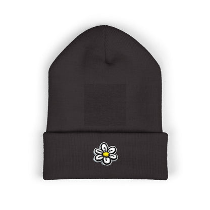 Daisy Embroidered Cuffed Beanie